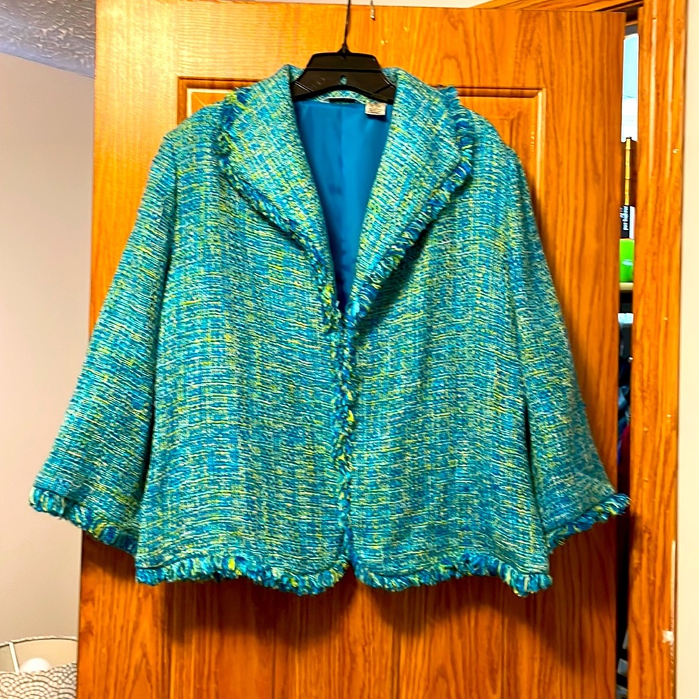 Multi color modern art jacket by Laura Ashley